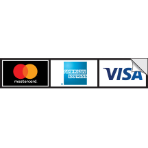 Credit Card Decal (1-Sided) with 3 Decals. 7.25w x 1-1/2h