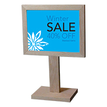 Countertop Pedestal Base Sign Holder with 1in Frame - 10w x 8h