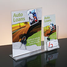 Counter Sign Holder with Single Brochure Pocket
