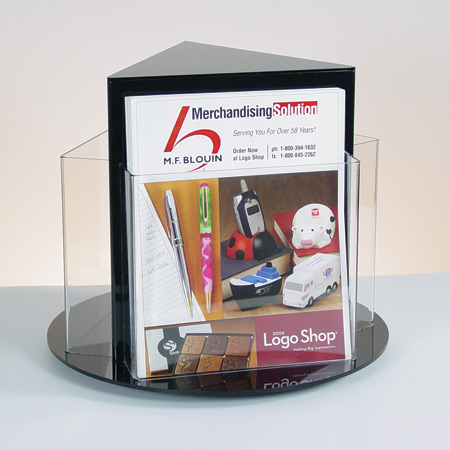 3-sided rotating countertop sign display