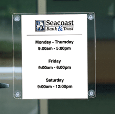 Glass Mounted Clear Acrylic Sign Holder