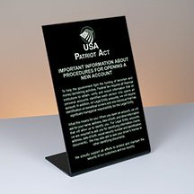 6x9 Bent Sign - Patriot Act - Personal-Bus Account