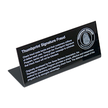 Thumbprint Signature Acrylic Counter Sign - 7 x 3