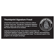 Thumbprint Signature Fraud Acrylic Wall Sign - 7x3