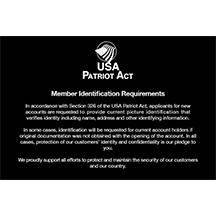 Patriot Act Sign (Member Identification w/ Flag) - 9w x 6h