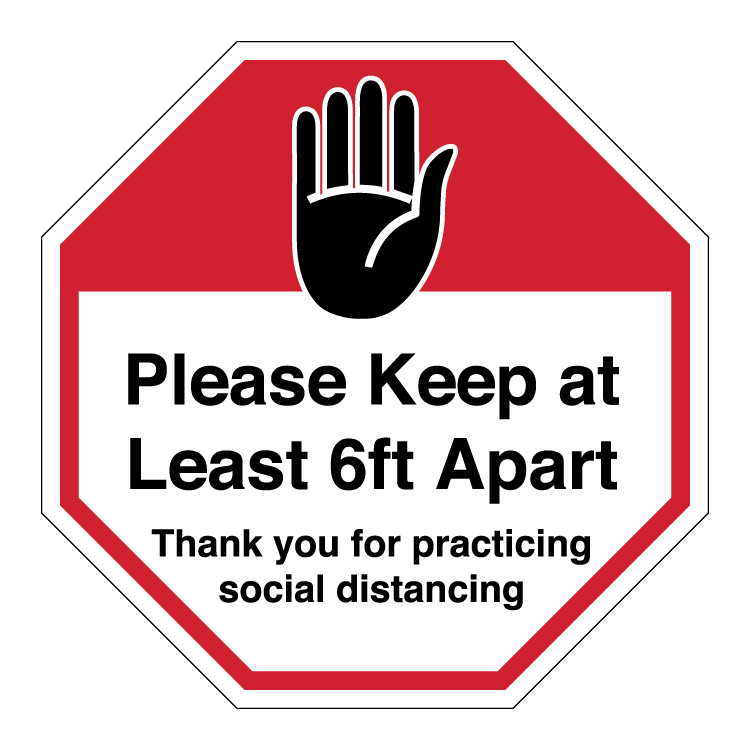 'At Least 6ft Apart' Floor Decal