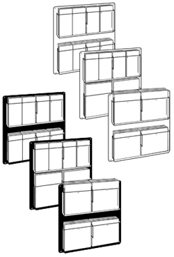 Wall Mount Adjustable Literature Holder - 4-8 Pockets