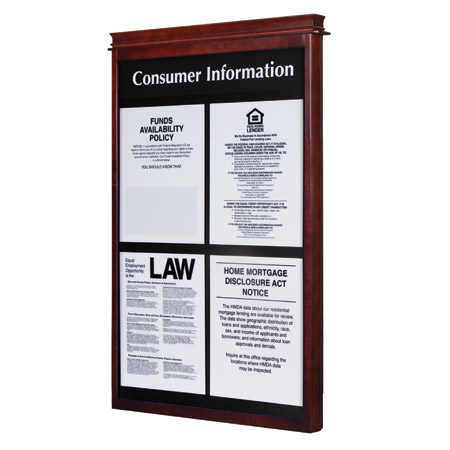 Windsor Wall Frame with Header for 4 Acrylic Signs
