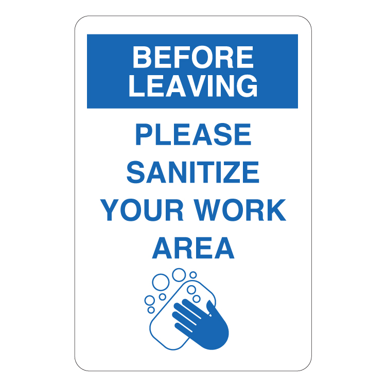 Please Sanitize Work Station Wall Sign