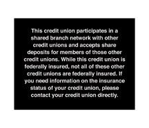 Shared Branch Network (Notice Only) for Credit Union