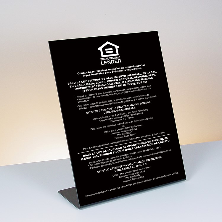 Equal Housing Lender - National Banks- Spanish - Bent