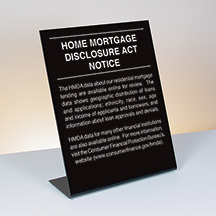 Home Mortgage Disclosure Bent Sign - 11x14 BlackAcrylic