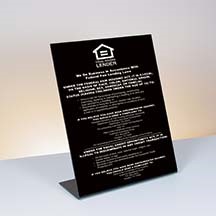 Equal Housing Lender - Bent Black Acrylic - National Banks