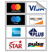 ATM Card Acceptance Vinyl Decal - 8 Logos - 4 Rows of 2