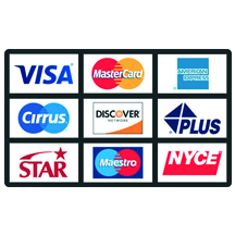 ATM Card Acceptance Sign - 9 Sign - 3 Rows of 3