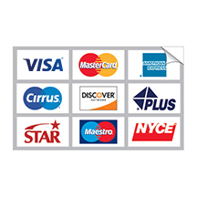 ATM Card Acceptance Heavy Duty Decal - 9 Logos - 3 Rows of 3