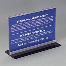 Clear Acrylic Counter Display with Accent Strip - 10x6.75