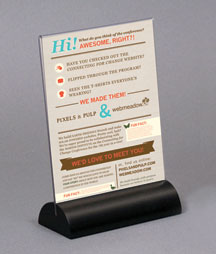 Acrylic Countertop Sign Holder with Wood Base - 4x6