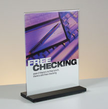 Counter Acrylic Sign Holder with Black Base - 8.5x11