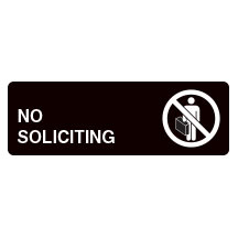 Acrylic Facility Sign, 9w x 3h,  No Soliciting