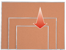 Aluminum Frame Open Faced Corkboard