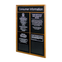 Oak Wall Frame with Header for 4 Acrylic Mandatory Signs