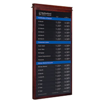 Windsor Wall Frame with 22w x 48h Rate Display