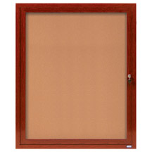 Indoor Aluminum Bulletin Board with Wood Look Finish - 30x36