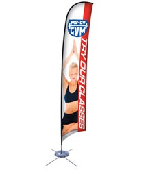 17ft Razor Sail Sign Kit Single-Sided with Scissor Base