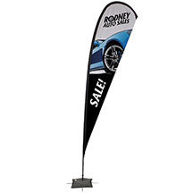 15ft Tear Drop Sail Sign Kit Single-Sided with Scissor Base