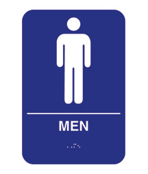 Men Accessible Restroom Acrylic ADA Compliant Sign - 6w x 9h