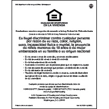 Equal Housing Opportunity/HUD #1 (Spanish)