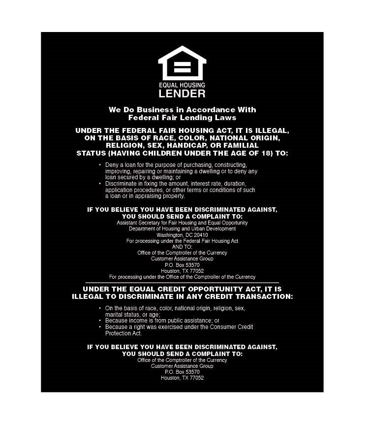 Equal Housing Lender - Magnetic - National Banks