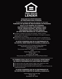 Equal Housing Lender - Federal Reserve (Spanish) - Black Acrylic