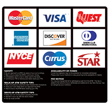 9 Logo ATM Card Acceptance Sign with Policies