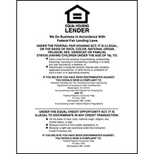 Equal Housing Lender - Federal Reserve - White Acrylic