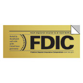 2-Sided Gold FDIC Window Decal - 7x3