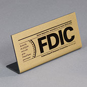 Economical FDIC Countertop Sign - 7x3