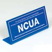 Economical NCUA Counter Sign - 7x3