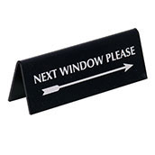 Reversible Arrow Counter Sign - Next Window Please
