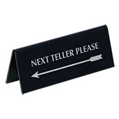 Reversible Arrow Counter Sign - Next Teller Please