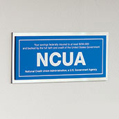 NCUA Wall Sign with Backplate