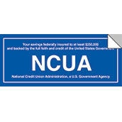 1-Sided NCUA Laminated Decal - 7x3