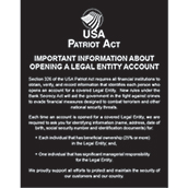 Patriot Act - Beneficial Owners - 11x14 Black Acrylic
