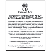 Partriot Act -  Beneficial Owners - 11x14 White Acrylic