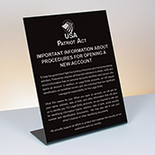 Partriot Act - Beneficial Owner - 11x14 Bent Black