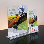 Counter Sign Holder with Single Brochure Pocket