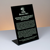 6x9 Bent Sign - Patriot Act - Personal-Bus Account