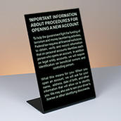 6x9 Bent Acrylic Countertop Sign - Patriot Act