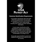 Wall Patriot Act Sign [Customer Identification] - 6w x9h